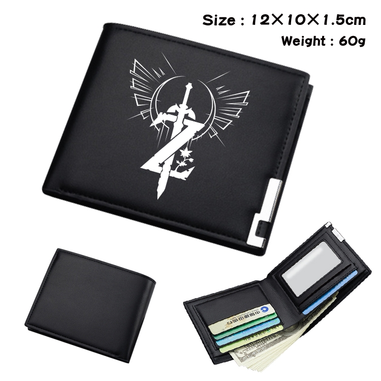 The Legend of Zelda Anime Coloring Book Black Leather Bifold Wallet 12x10x1.5cm