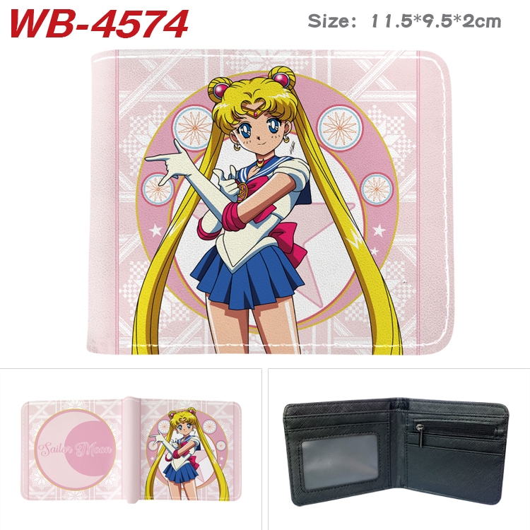 sailormoon Animation color PU leather half fold wallet 11.5X9X2CM WB-4574A