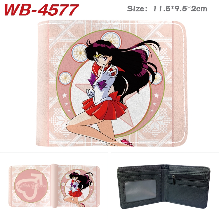 sailormoon Animation color PU leather half fold wallet 11.5X9X2CM  WB-4577A