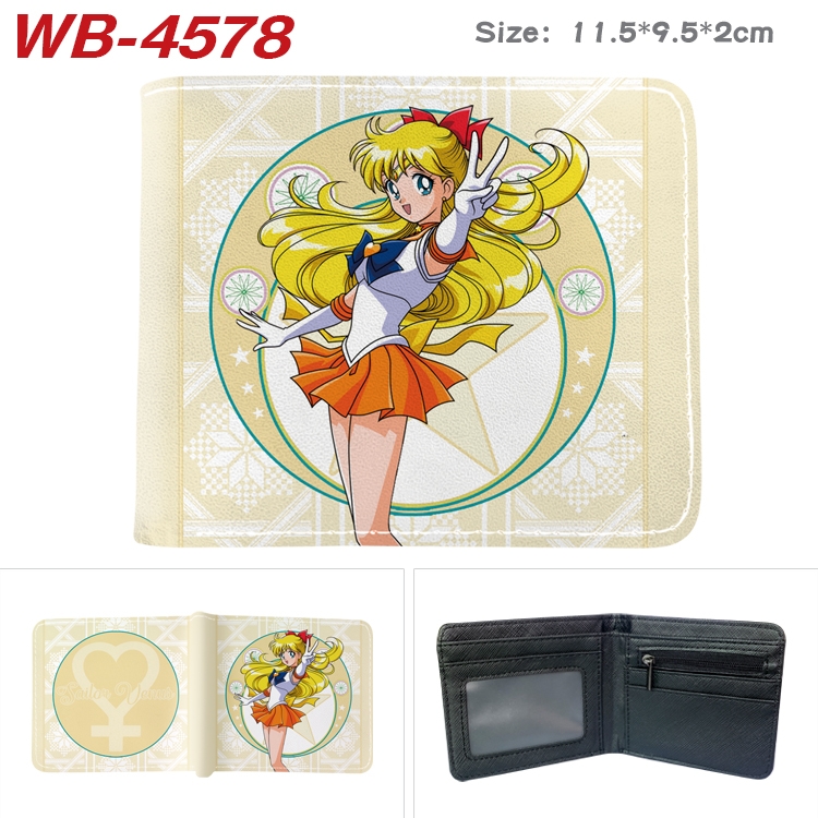 sailormoon Animation color PU leather half fold wallet 11.5X9X2CM WB-4578A