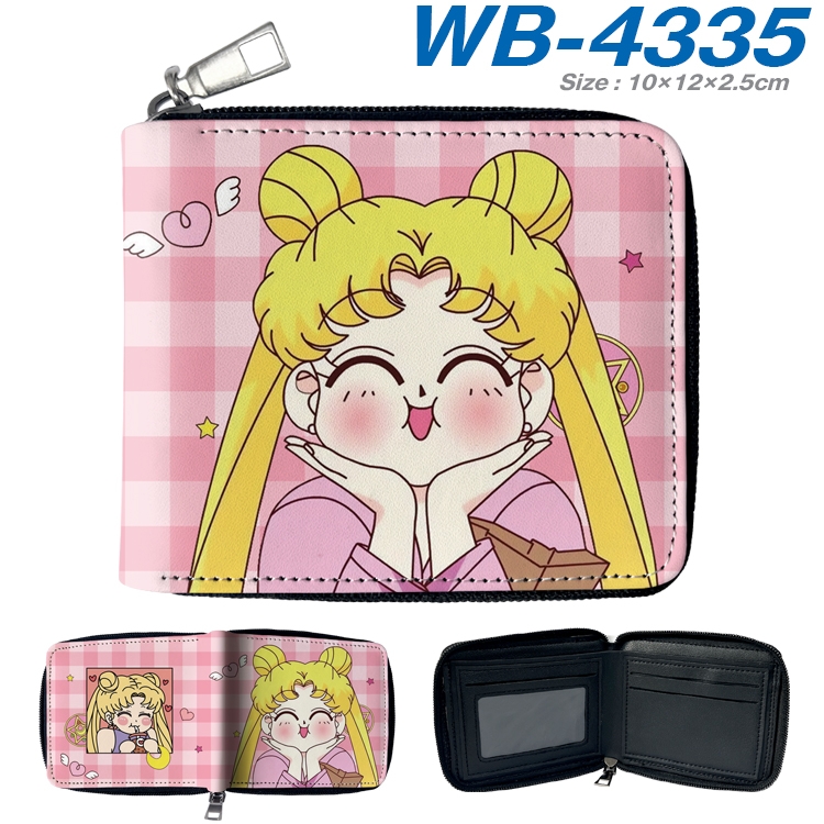 sailormoon Anime full-color short full zip two fold wallet 10x12x2.5cm WB-4335A