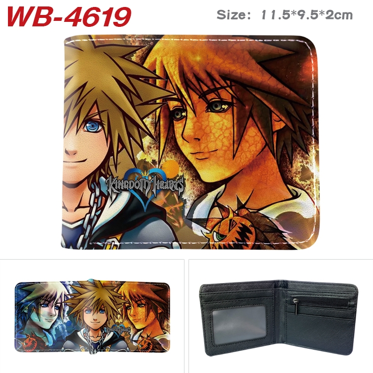 kingdom hearts Animation color PU leather half fold wallet 11.5X9X2CM WB-4619A