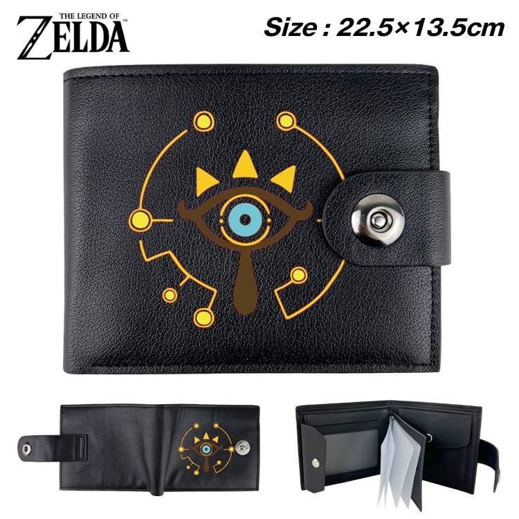 The Legend of Zelda Animation snap fastener black pickup bag wallet 22.5X13.5CM