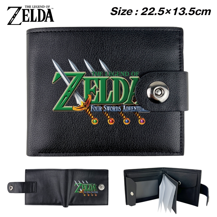 The Legend of Zelda Animation snap fastener black pickup bag wallet 22.5X13.5CM