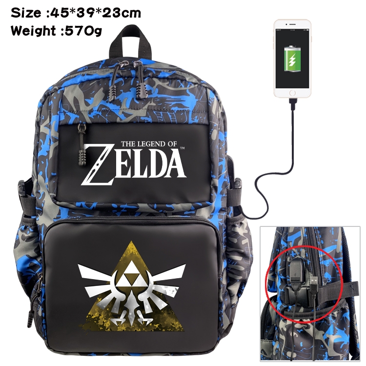 The Legend of Zelda Anime waterproof nylon camouflage backpack School Bag 45X39X23CM