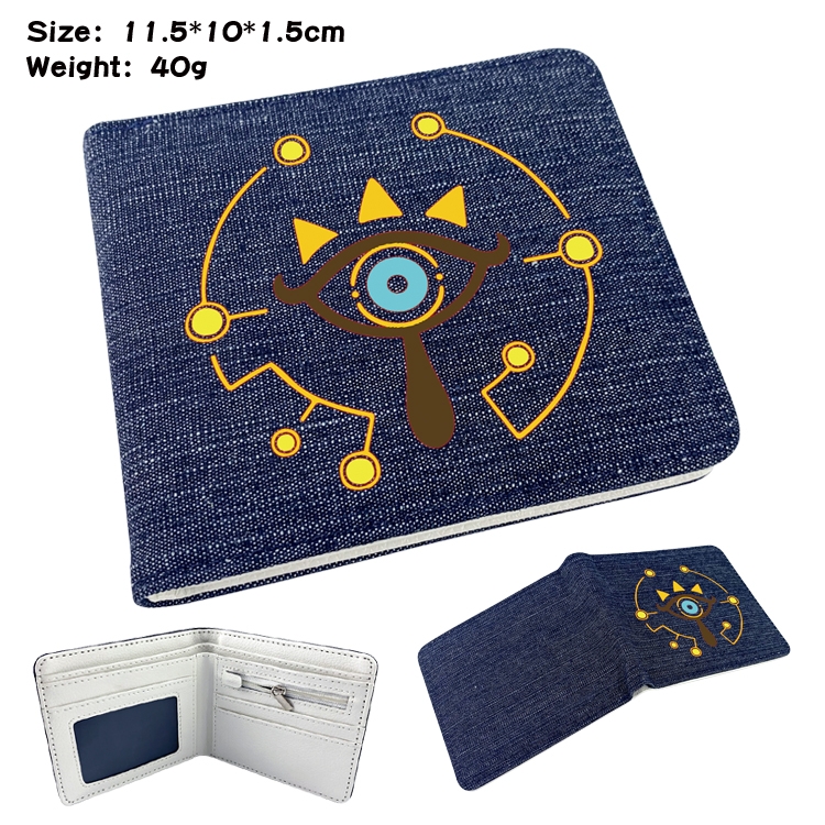 The Legend of Zelda Anime surrounding denim folding color picture wallet 11.5X10X1.5CM