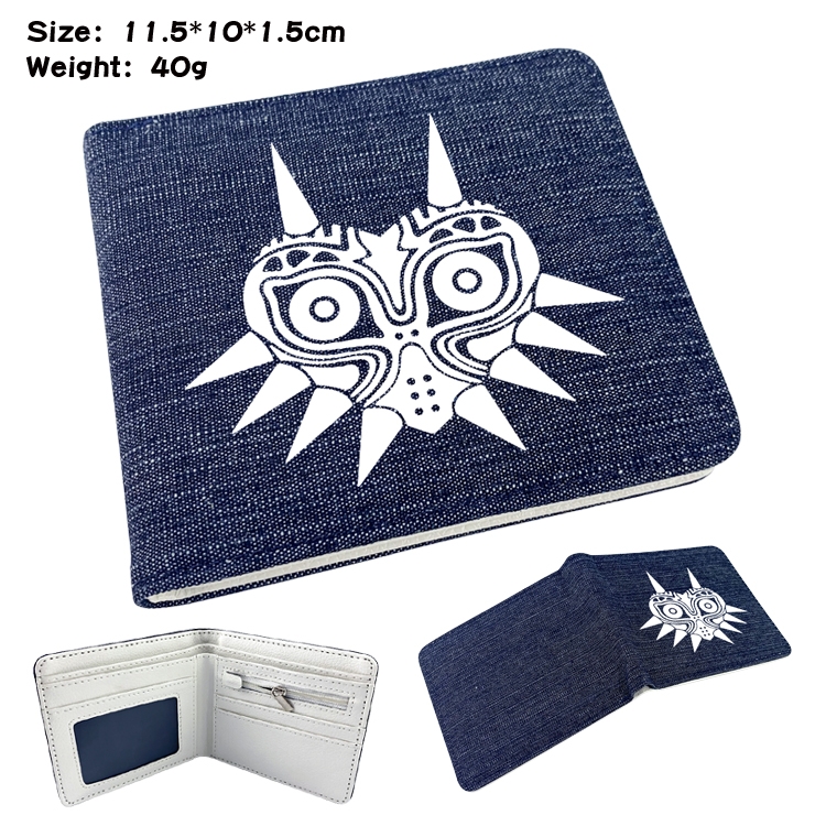 The Legend of Zelda Anime surrounding denim folding color picture wallet 11.5X10X1.5CM