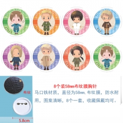 Hetalia Anime round Badge clot...