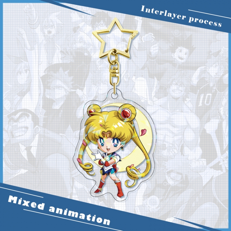 sailormoon star ring acrylic pendant bag pendant key ring price for 5 pcs