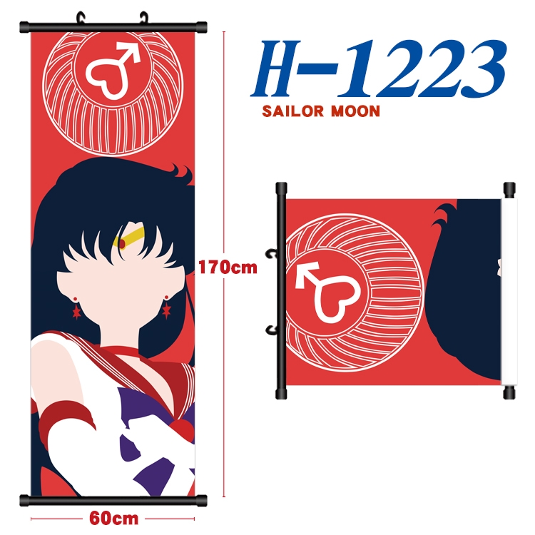 sailormoon Black plastic rod cloth hanging canvas painting Wall Scroll 60x170cm H-1223A