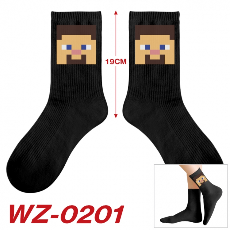 Minecraft Anime printing medium sock tube height 19cm price for  5 pairs WZ-0201