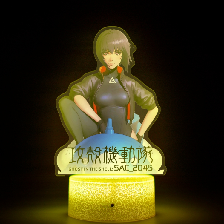 Ghost In The Shell Acrylic Night Light 16 Color-changing USB Interface Box Set 19X7X4CM white base