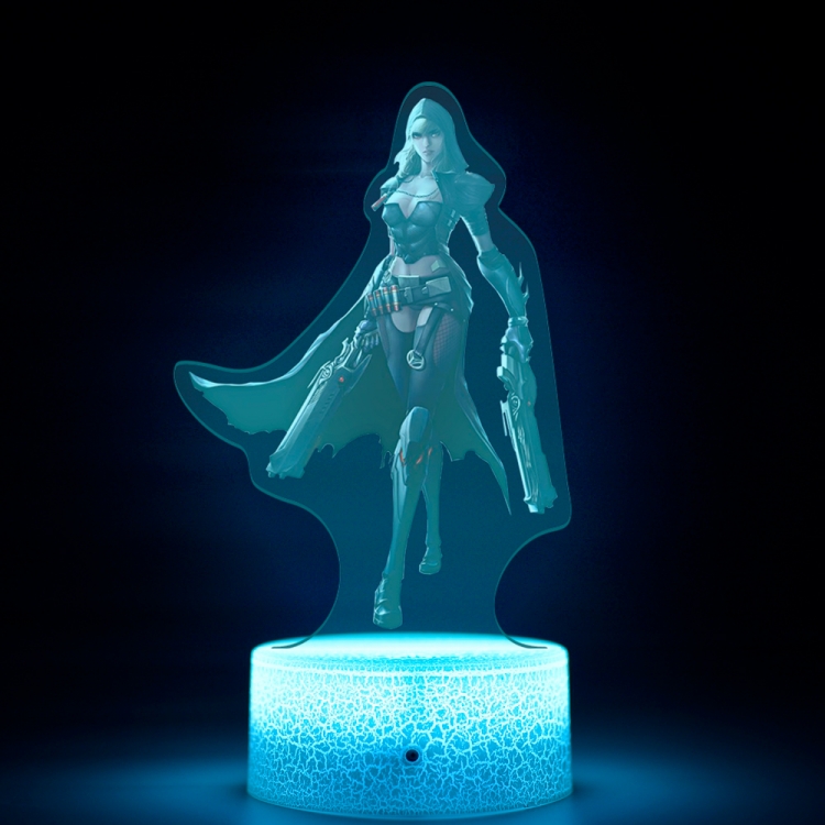 Overwatch Acrylic Night Light 16 Color-changing USB Interface Box Set 19X7X4CM white base