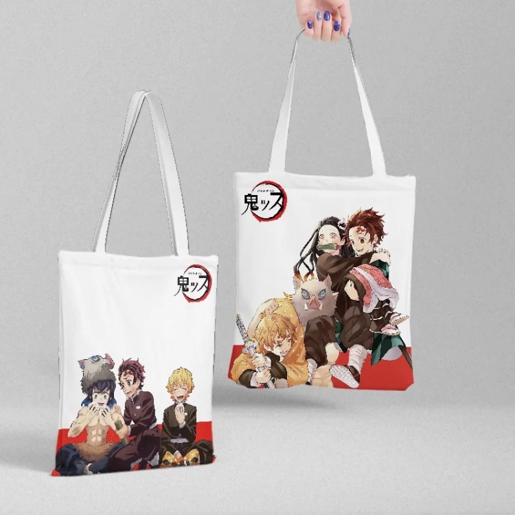 Demon Slayer Kimets Anime peripheral canvas handbag gift bag large capacity shoulder bag 36x39cm price for 2 pcs