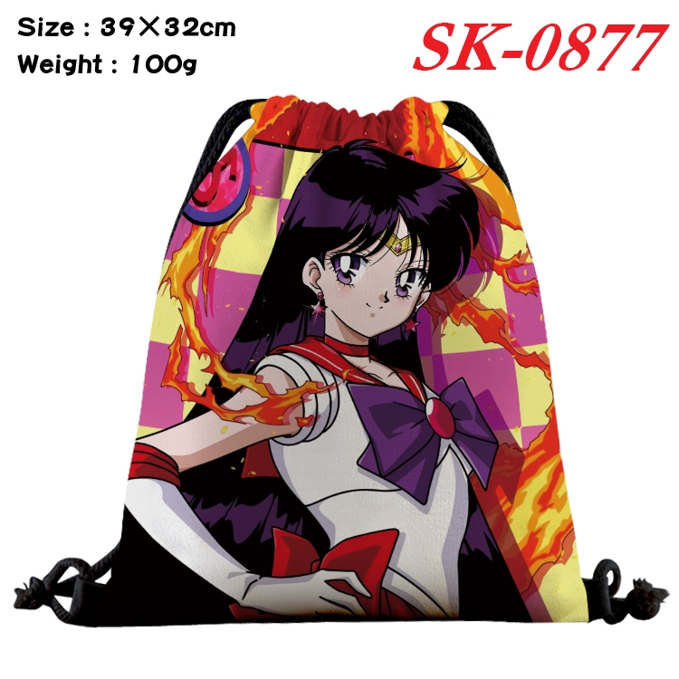 sailormoon cartoon Waterproof Nylon Full Color Drawstring Pocket 39x32cm SK-0877