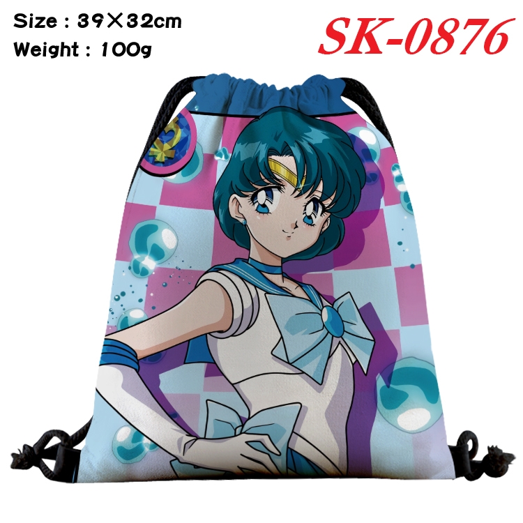 sailormoon cartoon Waterproof Nylon Full Color Drawstring Pocket 39x32cm SK-0876