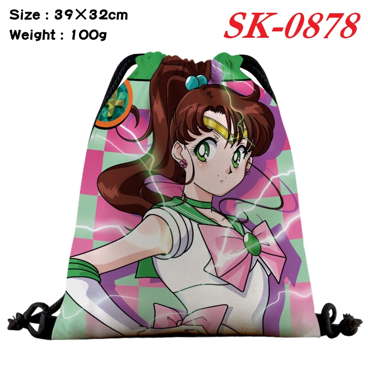 sailormoon cartoon Waterproof Nylon Full Color Drawstring Pocket 39x32cm SK-0878