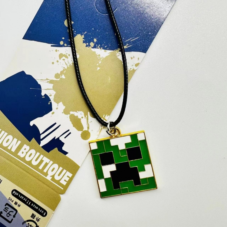 Minecraft Anime peripheral leather rope necklace pendant jewelry price for 5 pcs