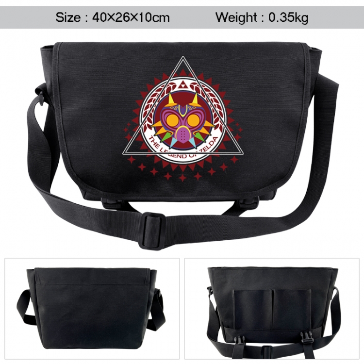 The Legend of Zelda Anime black double button waterproof single shoulder crossbody bag 40x26x10cm