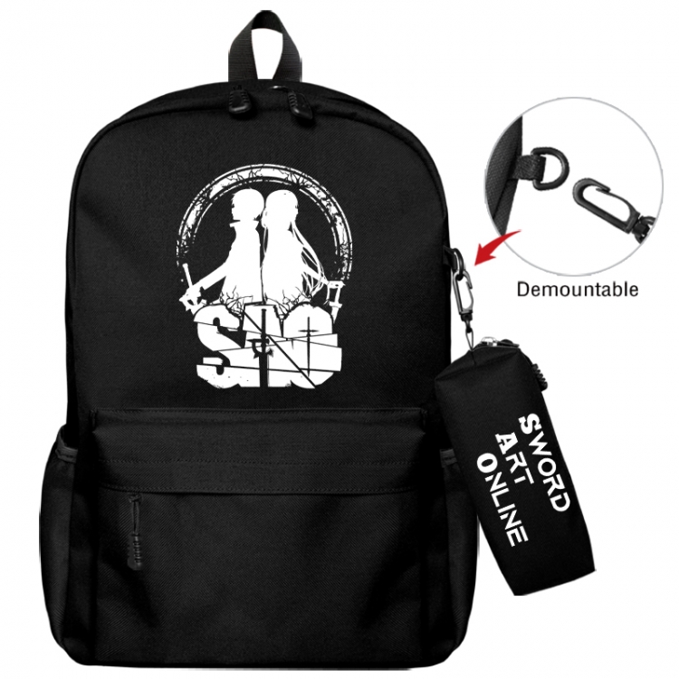 Sword Art Online Animation backpack schoolbag+small pen bag school bag 43X35X12CM