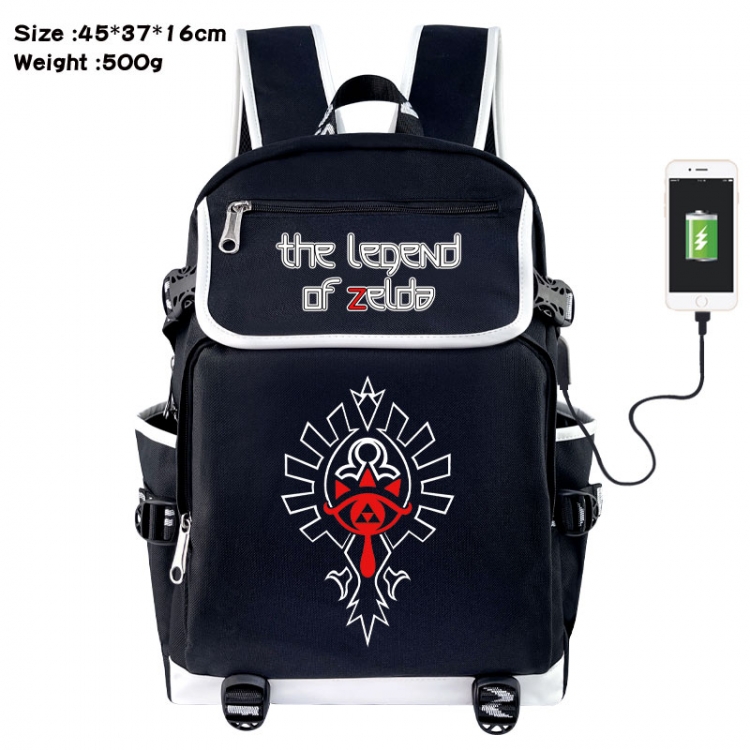 The Legend of Zelda Anime Flip Data Cable USB Backpack School Bag 45X37X16CM