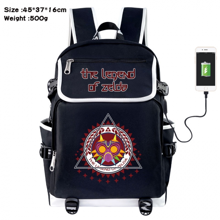 The Legend of Zelda Anime Flip Data Cable USB Backpack School Bag 45X37X16CM