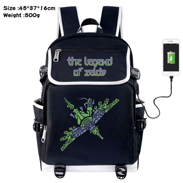 The Legend of Zelda Anime Flip Data Cable USB Backpack School Bag 45X37X16CM