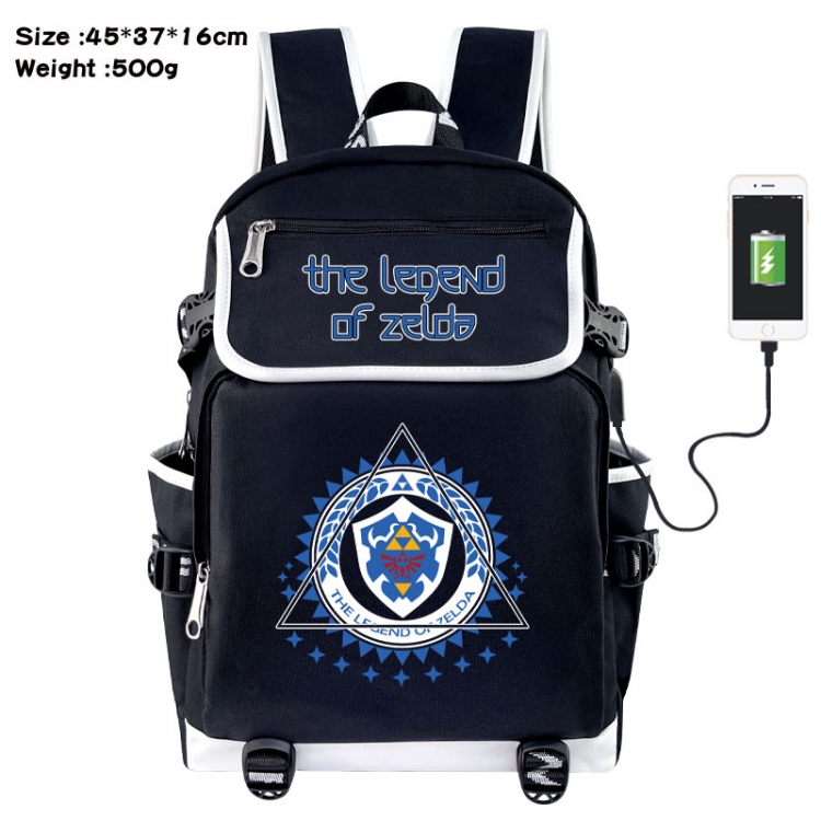 The Legend of Zelda Anime Flip Data Cable USB Backpack School Bag 45X37X16CM