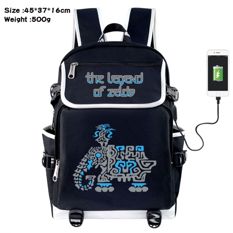 The Legend of Zelda Anime Flip Data Cable USB Backpack School Bag 45X37X16CM