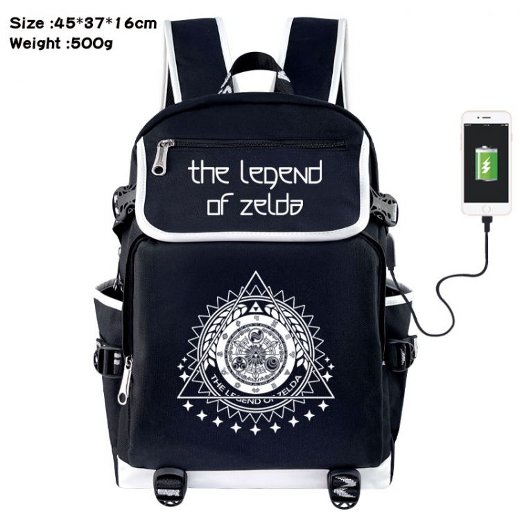 The Legend of Zelda Anime Flip Data Cable USB Backpack School Bag 45X37X16CM