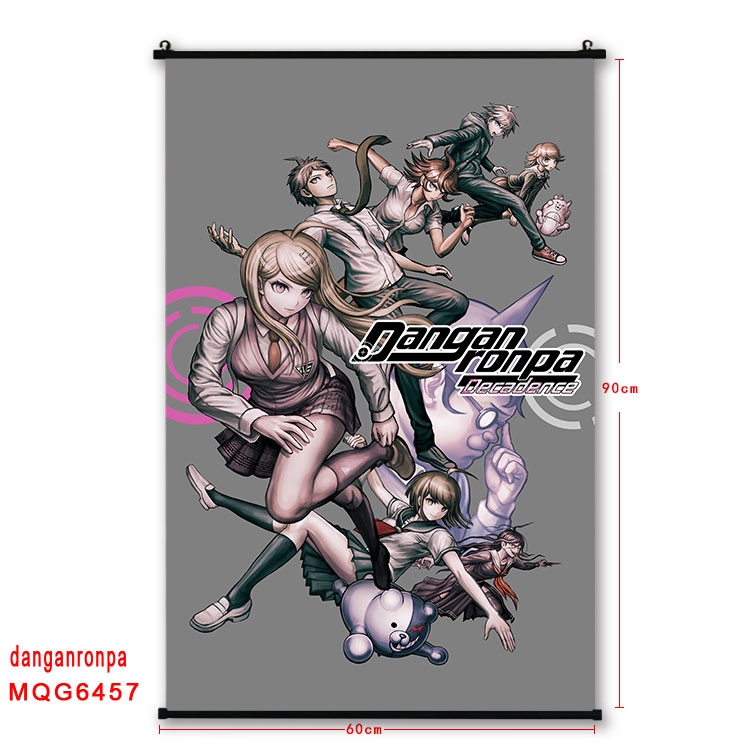 Dangan-Ronpa Anime black Plastic rod Cloth painting Wall Scroll 60X90CM MQG-6457