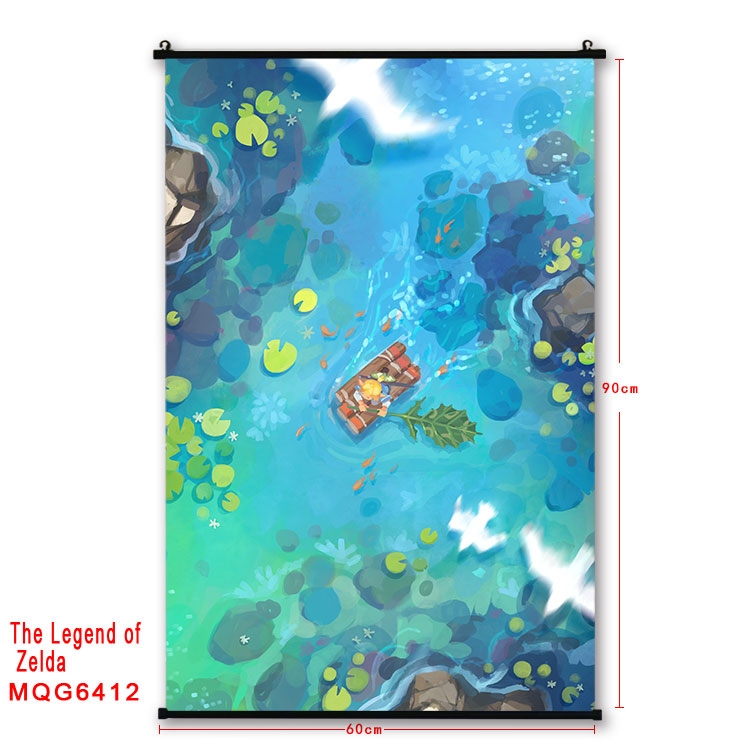 The Legend of Zelda Anime black Plastic rod Cloth painting Wall Scroll 60X90CM MQG-6412