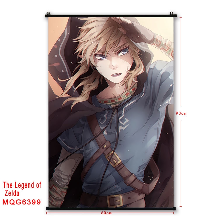 The Legend of Zelda Anime black Plastic rod Cloth painting Wall Scroll 60X90CM  MQG-6399