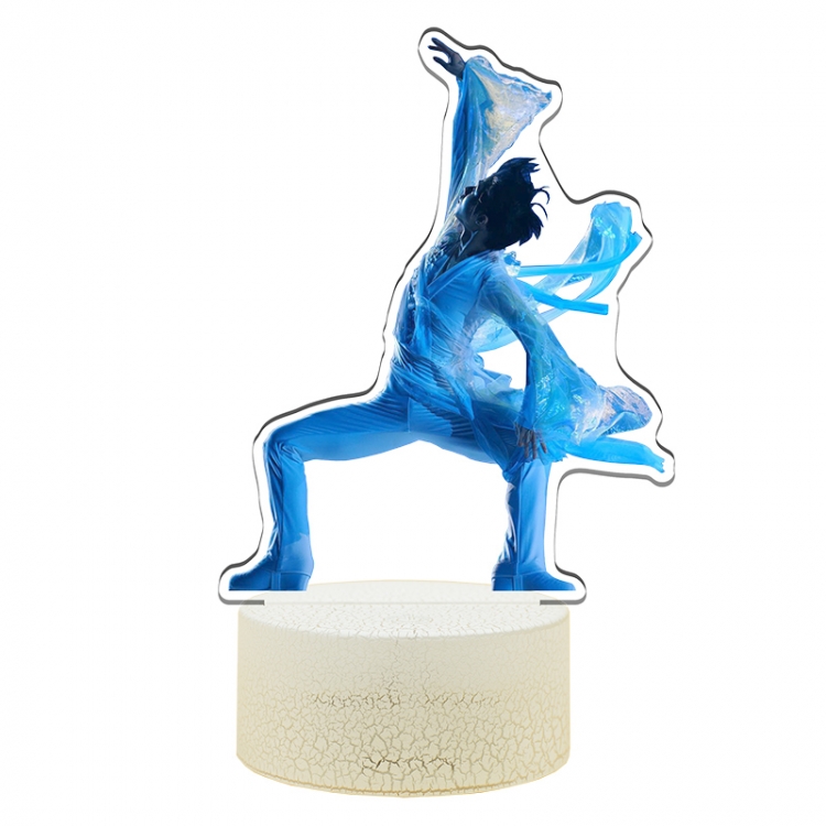 Yuzuru-Hanyu Acrylic Night Light 16 Color-changing USB Interface Box Set 19X7X4CM white base