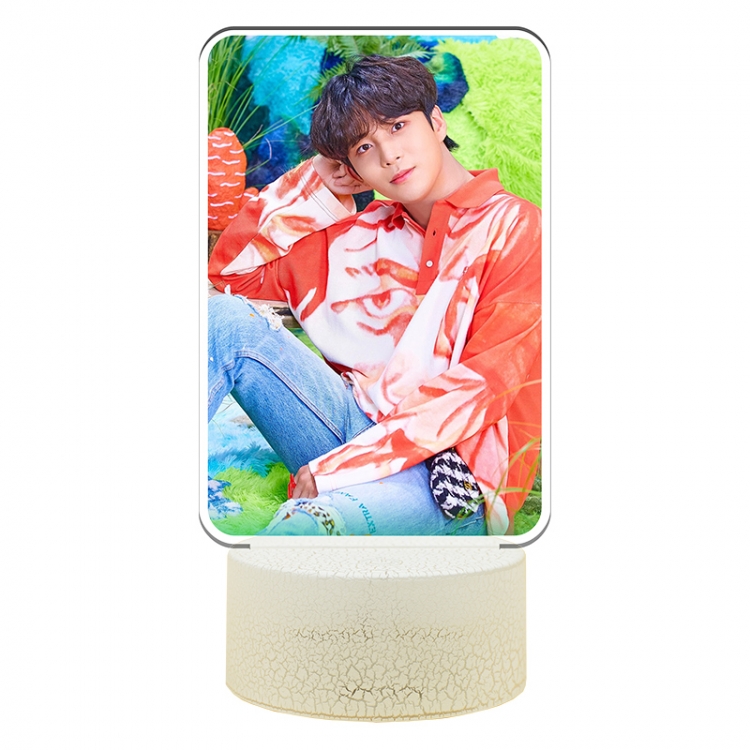 ATEEZ Acrylic Night Light 16 Color-changing USB Interface Box Set 19X7X4CM white base