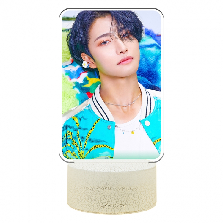 ATEEZ Acrylic Night Light 16 Color-changing USB Interface Box Set 19X7X4CM white base