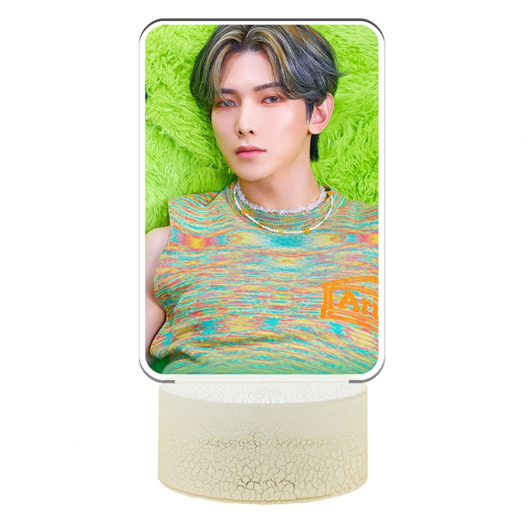 ATEEZ Acrylic Night Light 16 Color-changing USB Interface Box Set 19X7X4CM white base