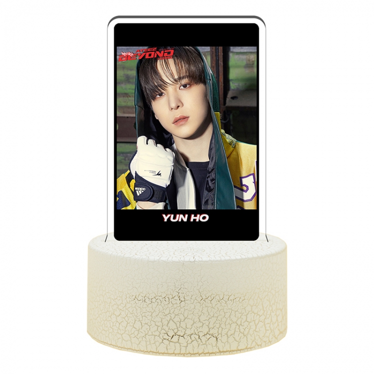 ATEEZ Acrylic night light 16 kinds of color changing USB interface box 14X7X4CM white base