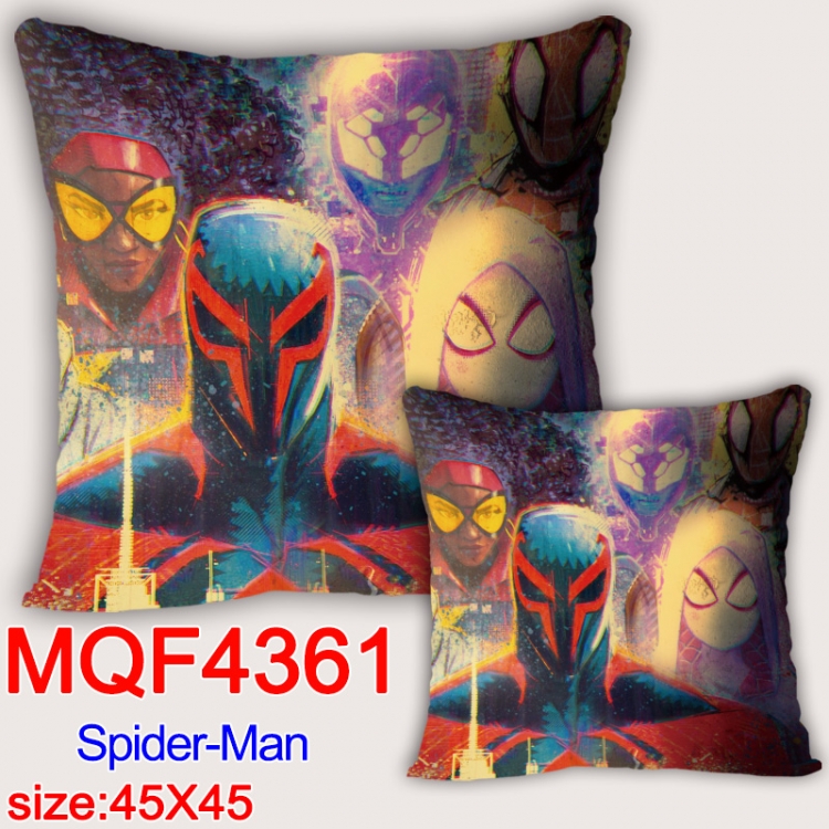 Spiderman Anime square full-color pillow cushion 45X45CM NO FILLING