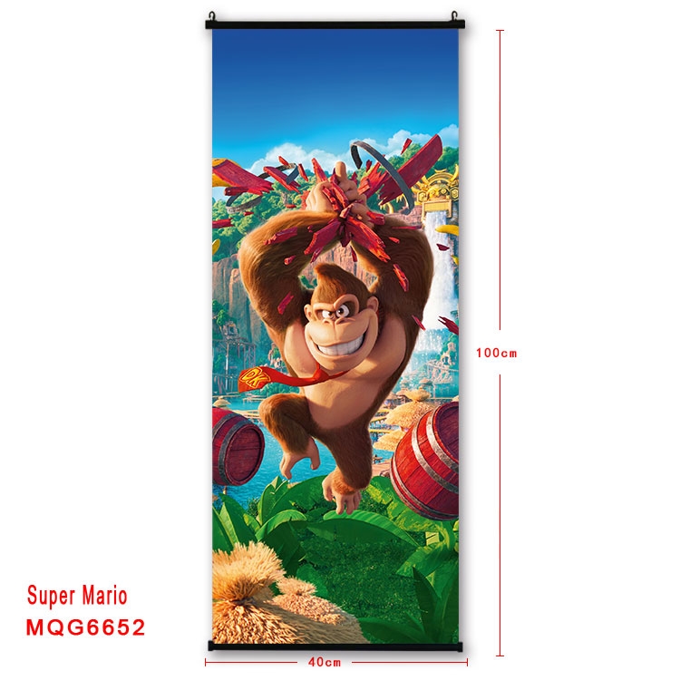 Super Mario  Anime black Plastic rod Cloth painting Wall Scroll 40X100CM MQG-6652