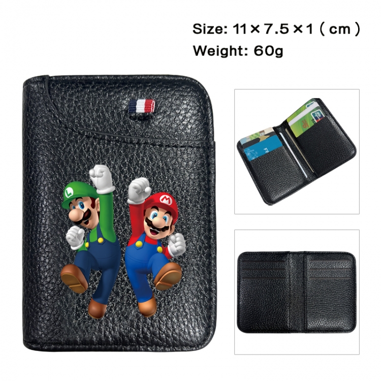 Super Mario Anime PU Half Fold Wallet Card Bag 11X7.5X1cm 60G