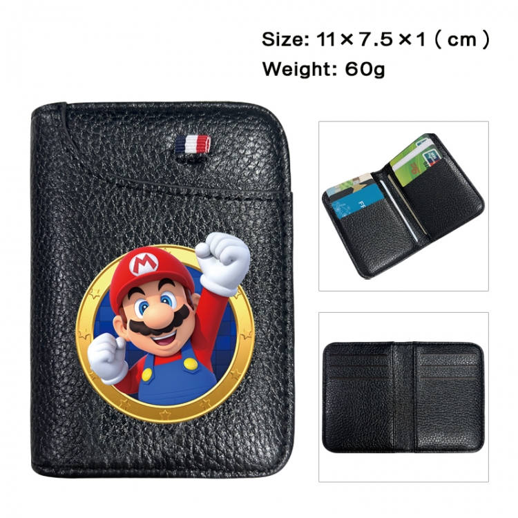 Super Mario Anime PU Half Fold Wallet Card Bag 11X7.5X1cm 60G