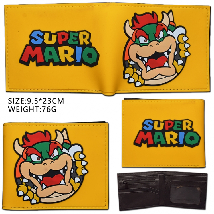 Super Mario Silicone PVC Wallet Short Half Fold Wallet 9.5X23CM