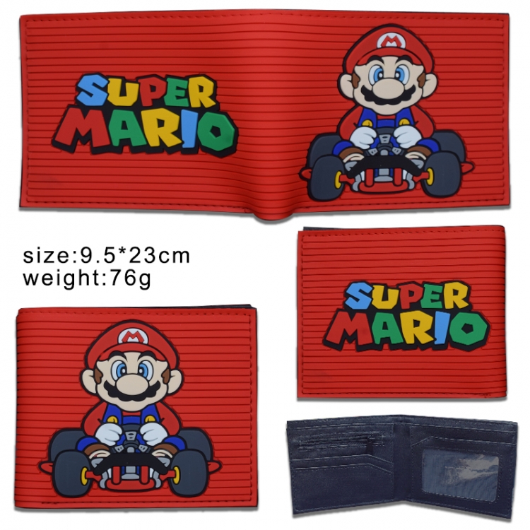 Super Mario Silicone PVC Wallet Short Half Fold Wallet 9.5X23CM