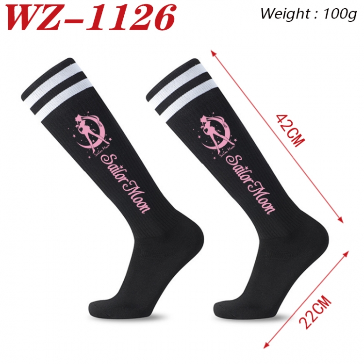 sailormoon Embroidered sports football socks Knitted wool socks 42x22cm WZ-1126