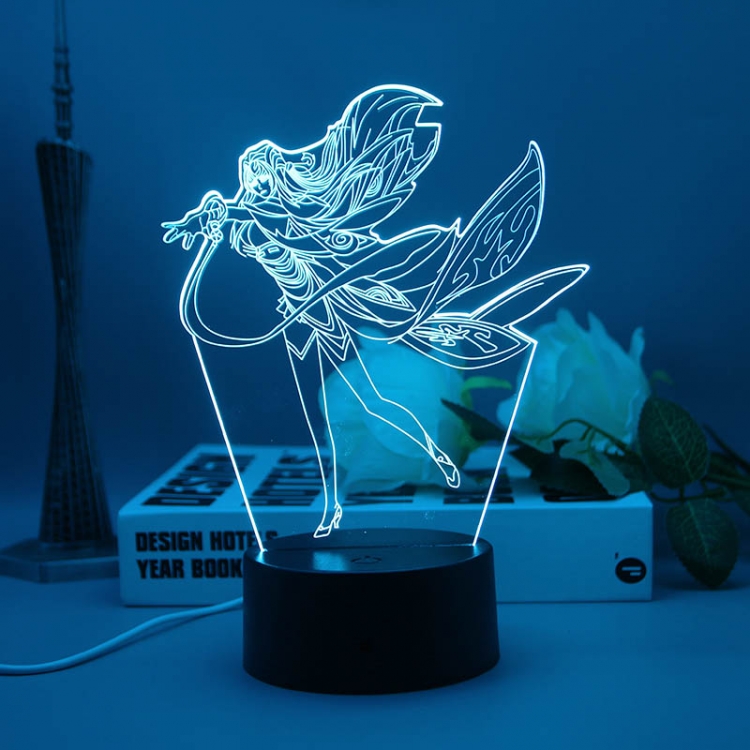 King glory 3D night light USB touch switch colorful acrylic table lamp BLACK BASE