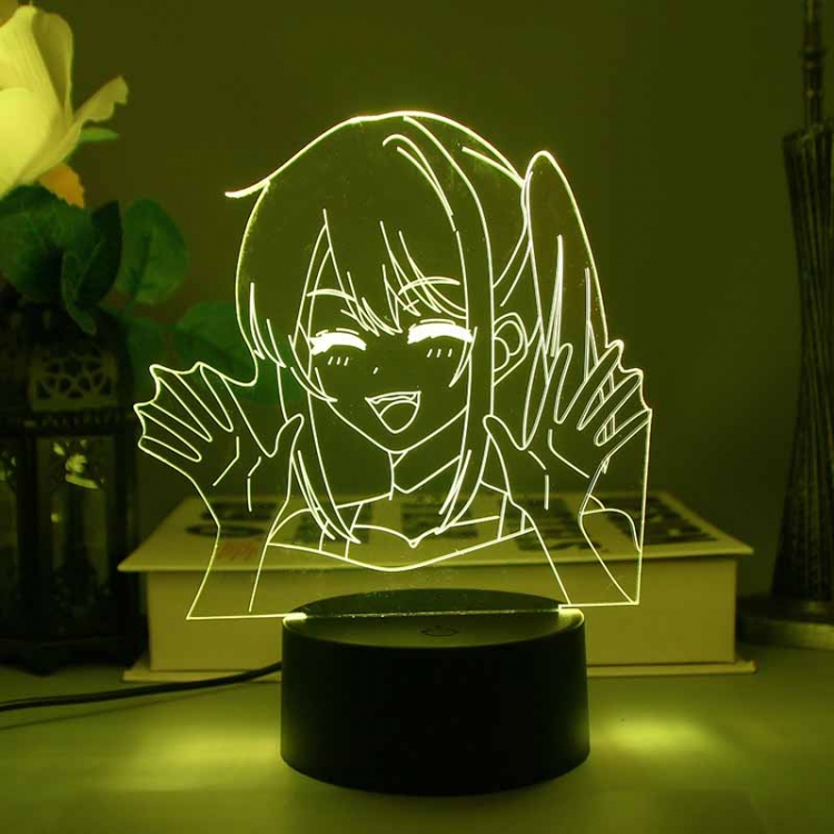 Oshi no ko 3D night light USB touch switch colorful acrylic table lamp BLACK BASE