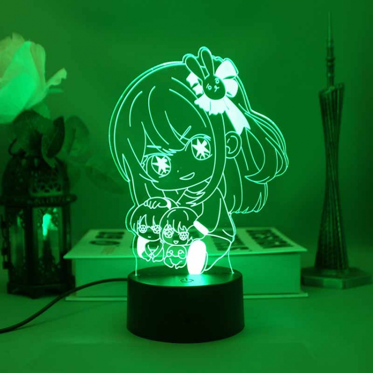 Oshi no ko 3D night light USB touch switch colorful acrylic table lamp BLACK BASE