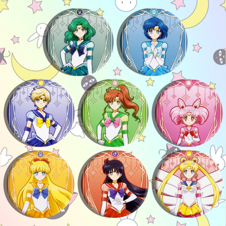 sailormoon Anime tinplate brooch badge a set of 8