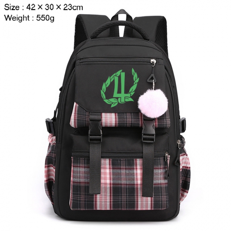 sailormoon Anime Plaid Backpack Four Color Fashion Backpack 42X30X23cm 550g